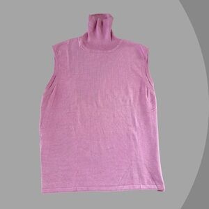 PENDLETON Womens Pink Sleeveless Silk Turtleneck, Size XL